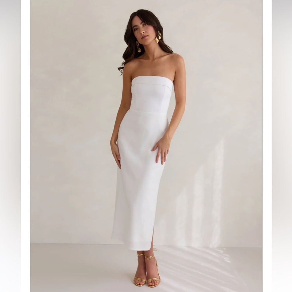 Park & Fifth White Strapless Vaughn Dress